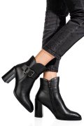 Fekete természetes bőr bokacsizma ss7hn5011