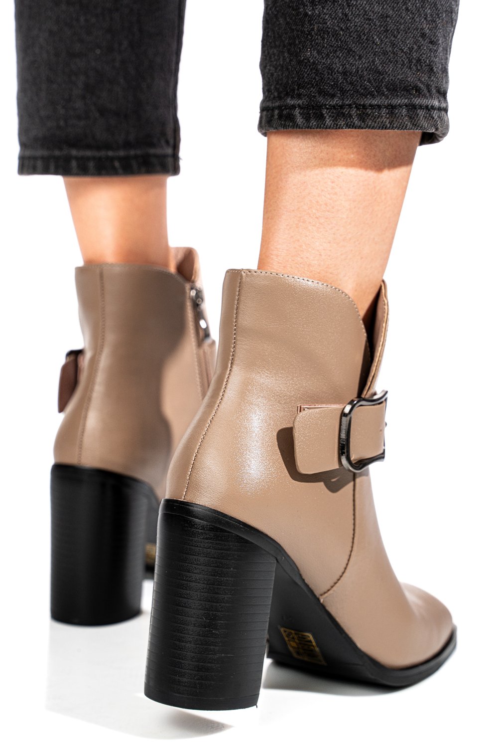 Khaki természetes bőr bokacsizma ss7hn5011