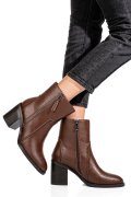 Barna természetes bőr bokacsizma ss7hn5001