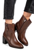 Barna természetes bőr bokacsizma ss7hn5001