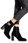 Fekete fordított bőr bokacsizma ss7hn5012