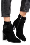 Fekete fordított bőr bokacsizma ss7hn5012