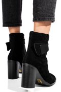 Fekete fordított bőr bokacsizma ss7hn5012