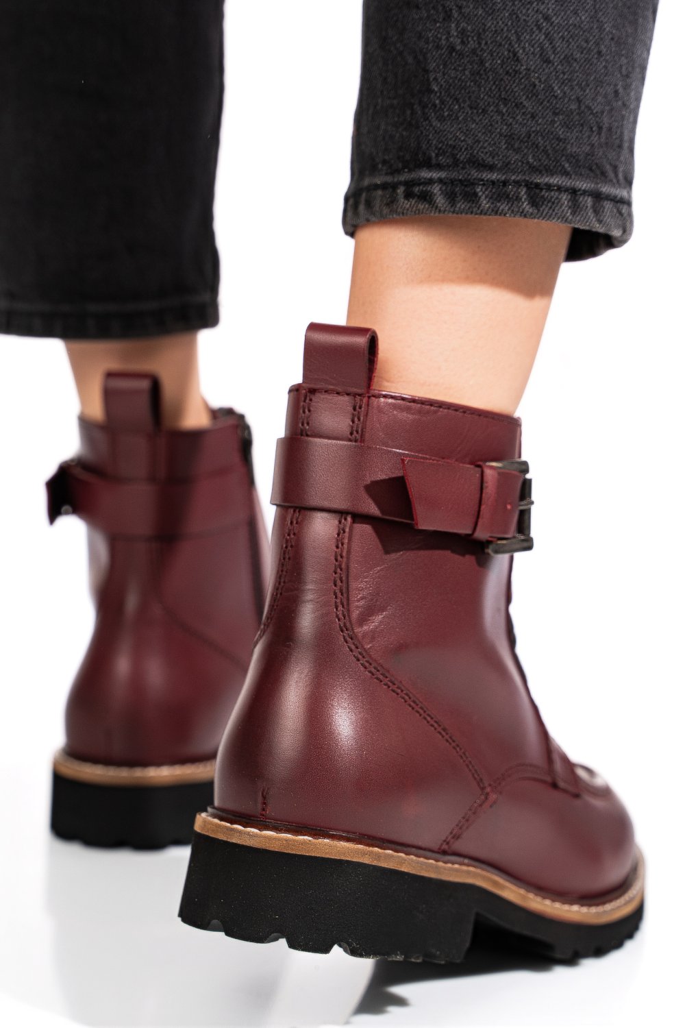 Barna természetes bőr bakancs 1s7h3025