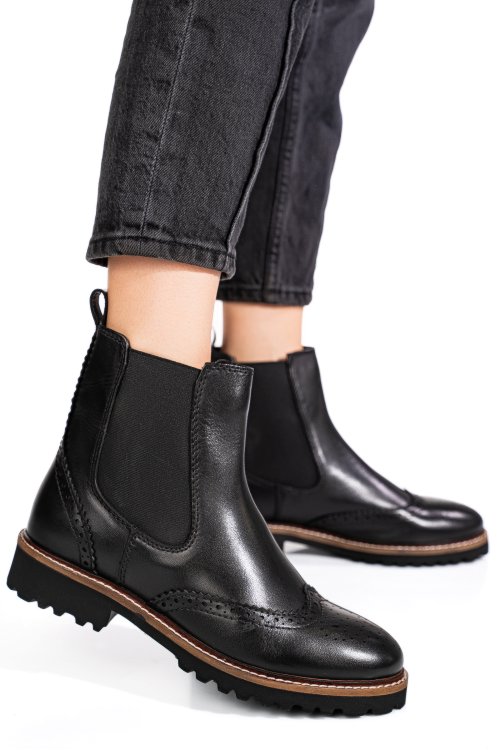 Fekete természetes bőr bakancs 1s7h3024