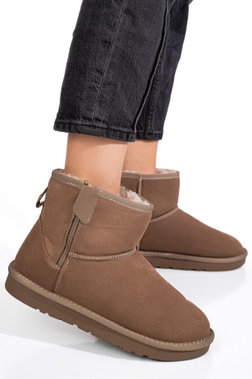 Bézs fordított bőr bakancs 1s7h202