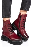 Bordó természetes bőr bakancs 9s7h63-a