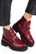 Bordó természetes bőr bakancs 3s7h02