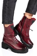 Bordó természetes bőr bakancs 9s7h60