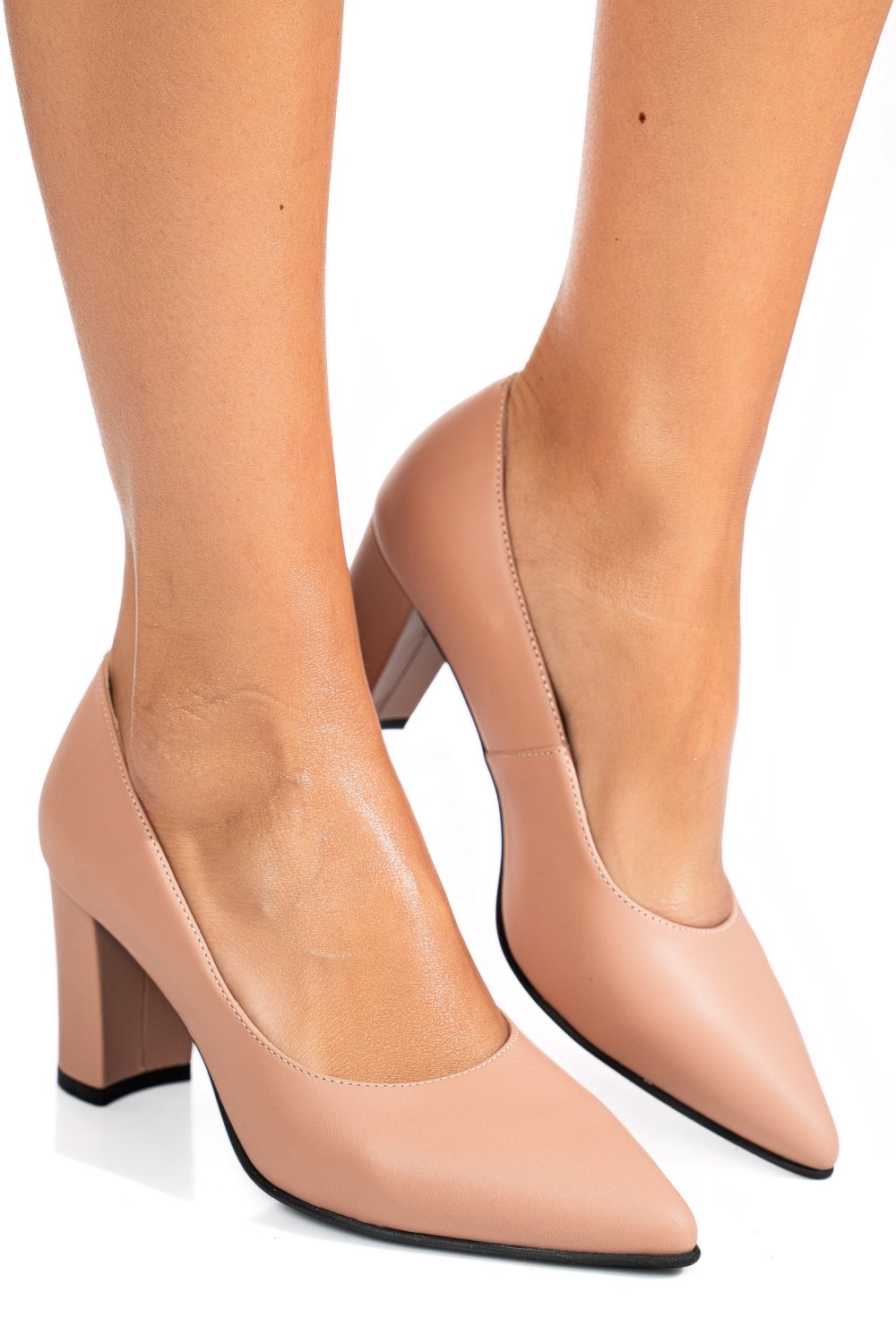 Rózsaszín természetes bőr magassarkú cipők 1s7h700