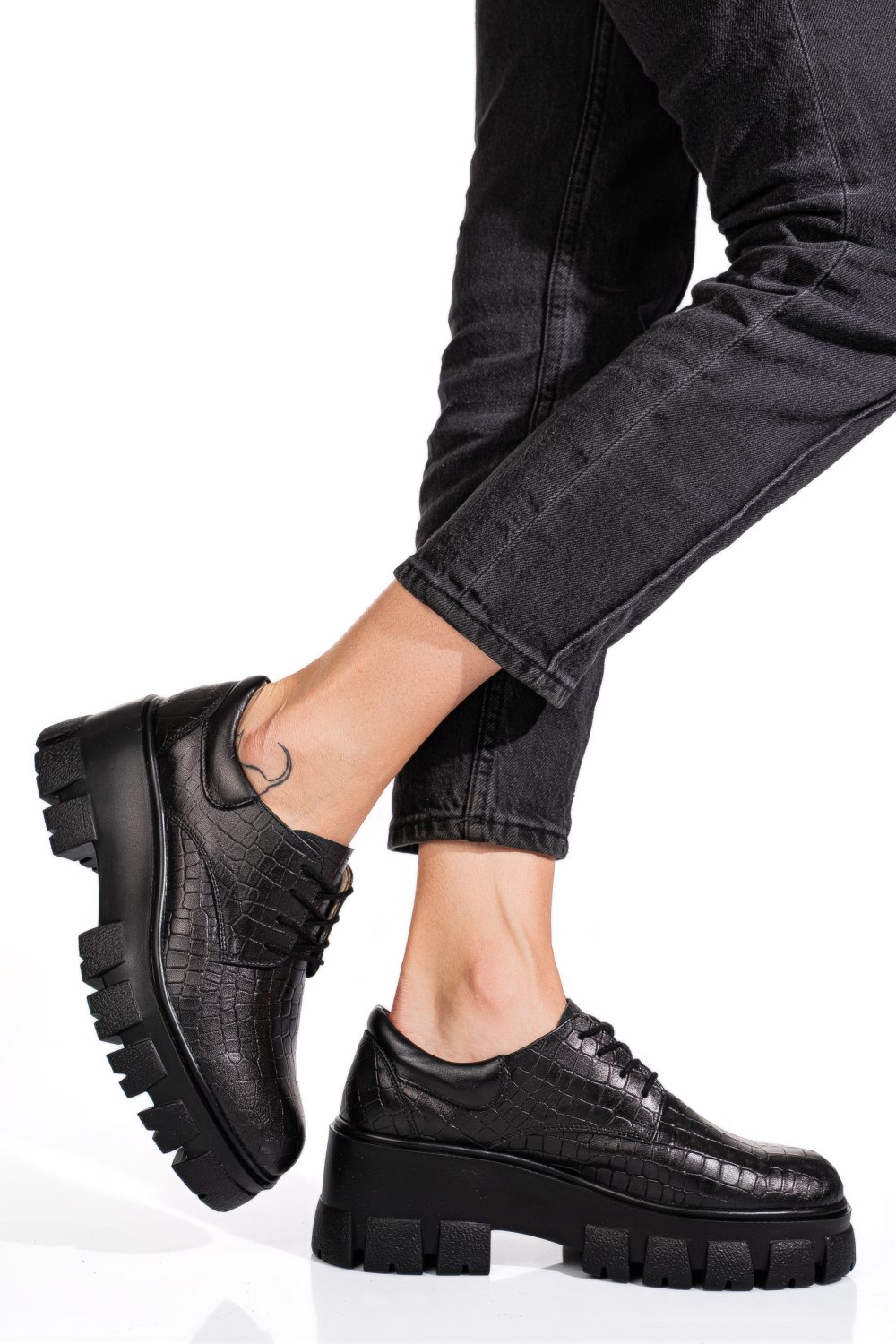 Fekete természetes bőr női lapos cipők 2s7h085