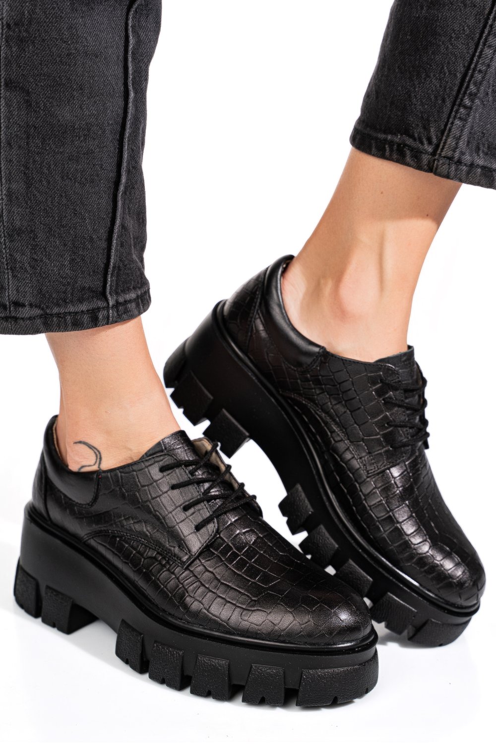 Fekete természetes bőr női lapos cipők 2s7h085