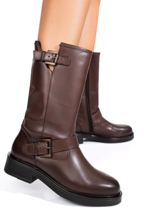 Barna természetes bőr csizma 1s7h3137