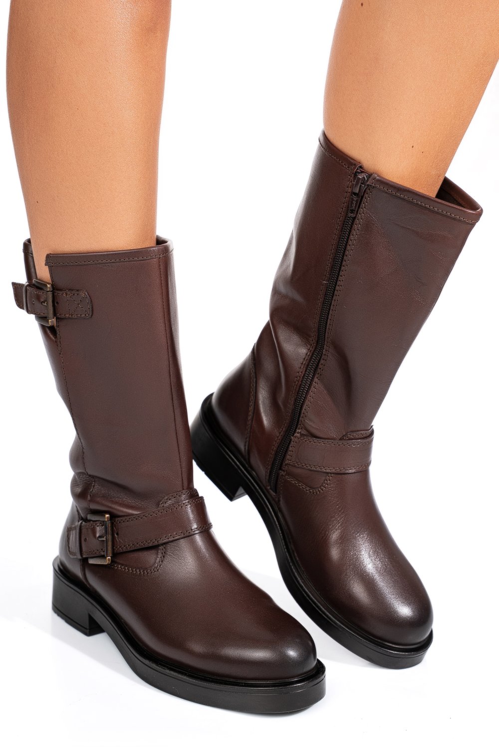 Barna természetes bőr csizma 1s7h3137