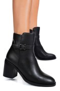 Fekete természetes bőr bokacsizma ss7hn5002