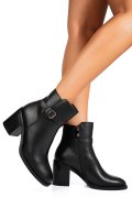 Fekete természetes bőr bokacsizma ss7hn5002