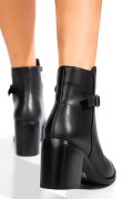 Fekete természetes bőr bokacsizma ss7hn5002