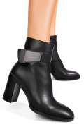 Fekete természetes bőr bokacsizma ss7hn5012