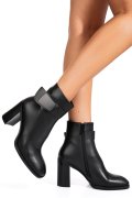 Fekete természetes bőr bokacsizma ss7hn5012