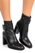Fekete természetes bőr bokacsizma ss7hn5012