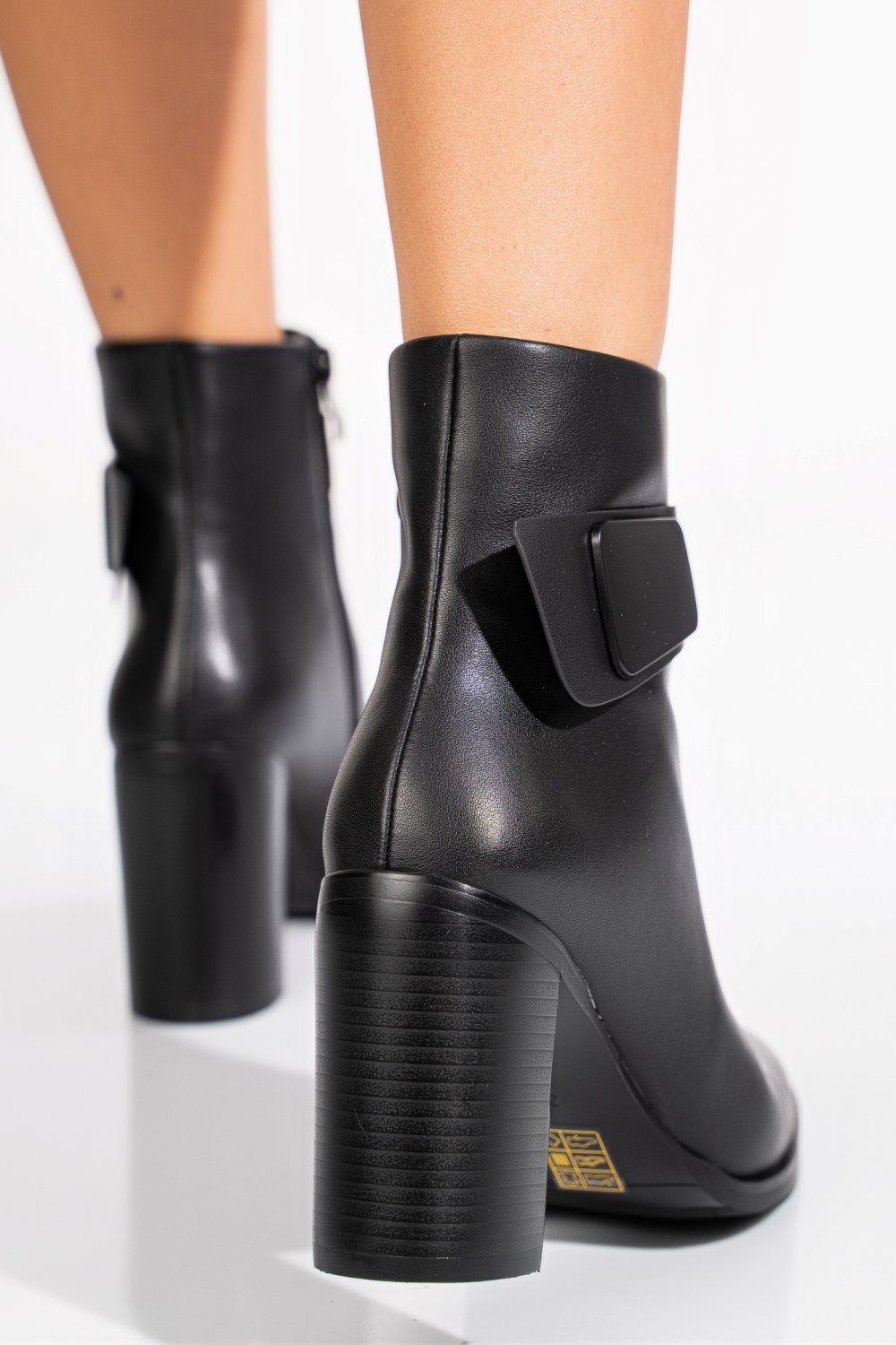 Fekete természetes bőr bokacsizma ss7hn5012