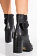 Fekete természetes bőr bokacsizma ss7hn5012