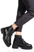 Fekete természetes bőr bakancs 3s7h02