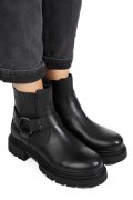 Fekete természetes bőr bakancs ws7hh-404h27
