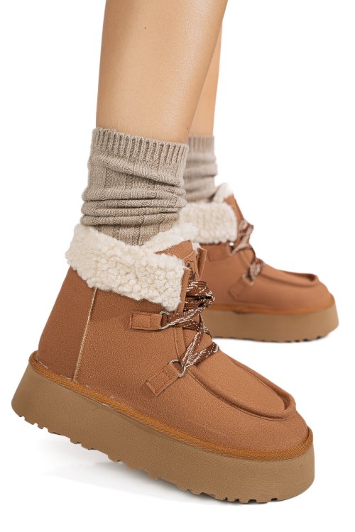 Barna fordított bőr bakancs us7hkb-001