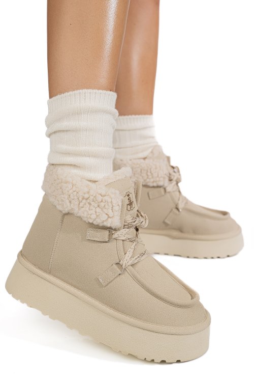 Bézs fordított bőr bakancs us7hkb-002