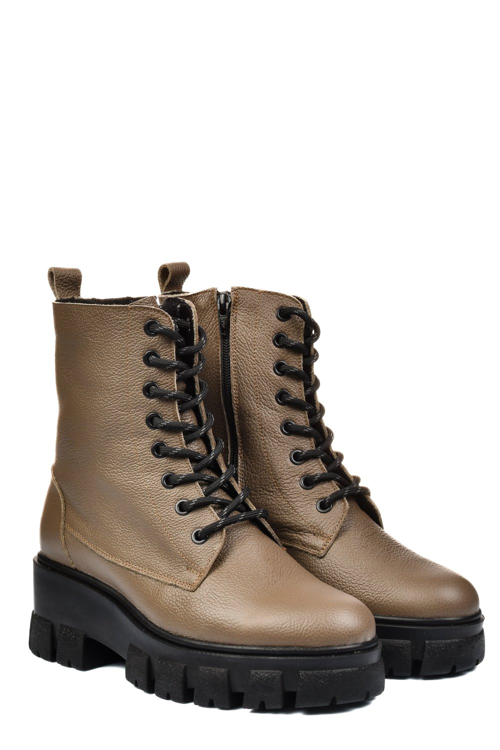 Khaki természetes bőr bakancs 1s7h55