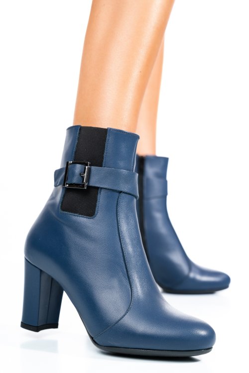 Kék természetes bőr bokacsizma 7s7h72