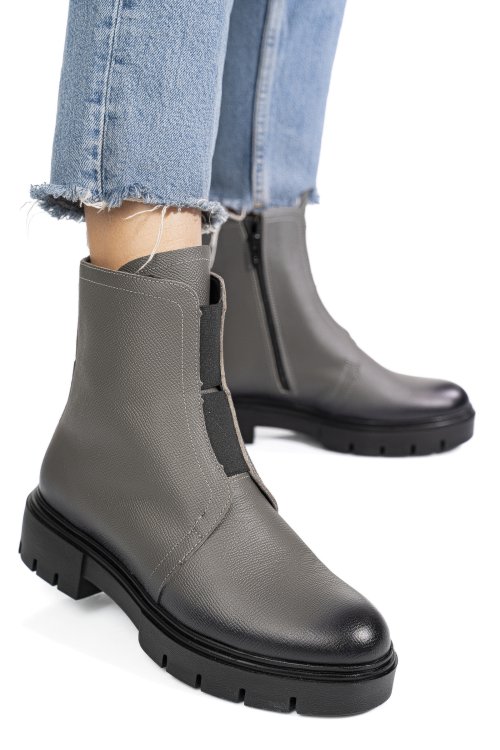 Zöld természetes bőr bakancs 1s7h70