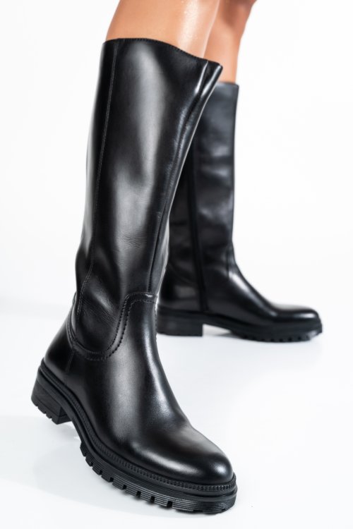 Fekete természetes bőr csizma ws7hb54h12