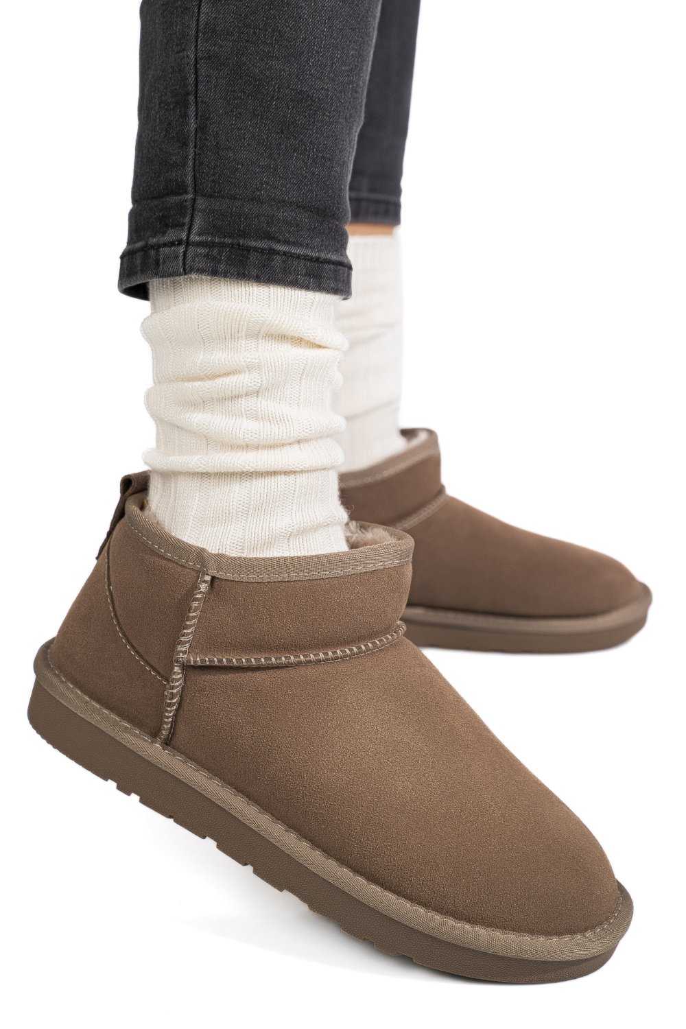 Bézs fordított bőr bakancs 1s7h1200