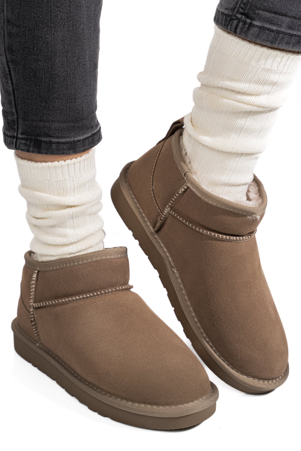 Bézs fordított bőr bakancs 1s7h1200