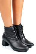 Fekete természetes bőr bokacsizma 7s7h80