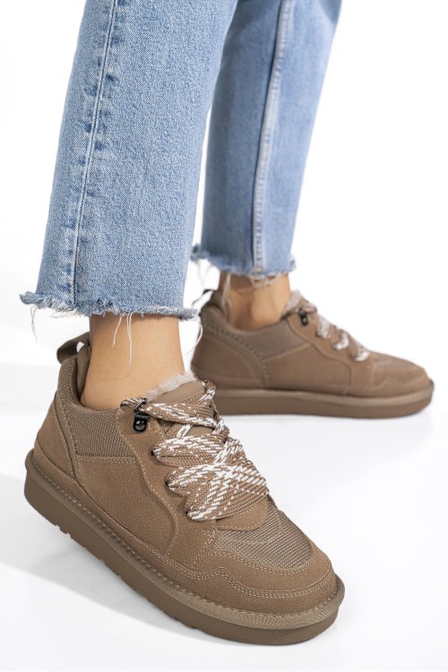 Barna fordított bőr sport cipők 1s7h204