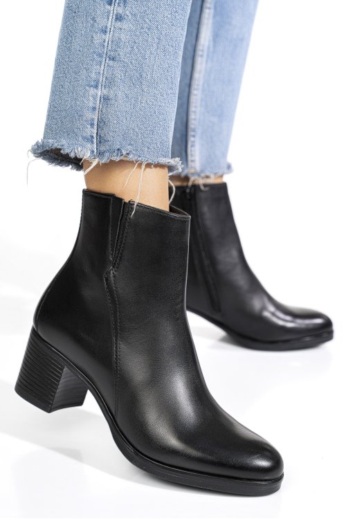 Fekete természetes bőr bokacsizma ws7hh70h10