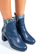 Kék természetes bőr bokacsizma 7s7h77