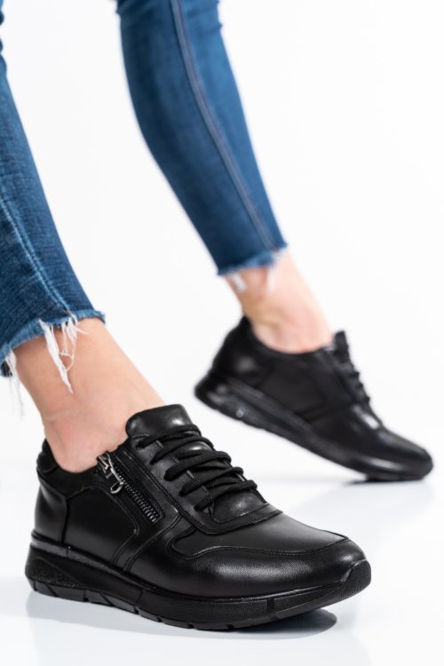 Fekete természetes bőr sport cipők 2s7h31687np