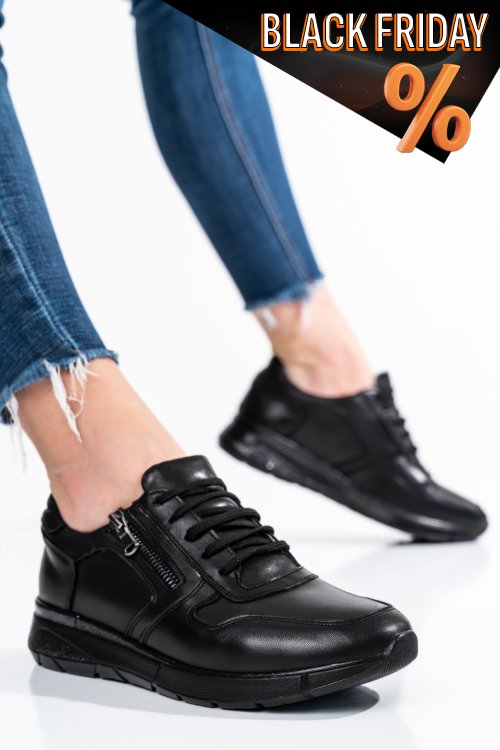 Fekete természetes bőr sport cipők 2s7h31687np