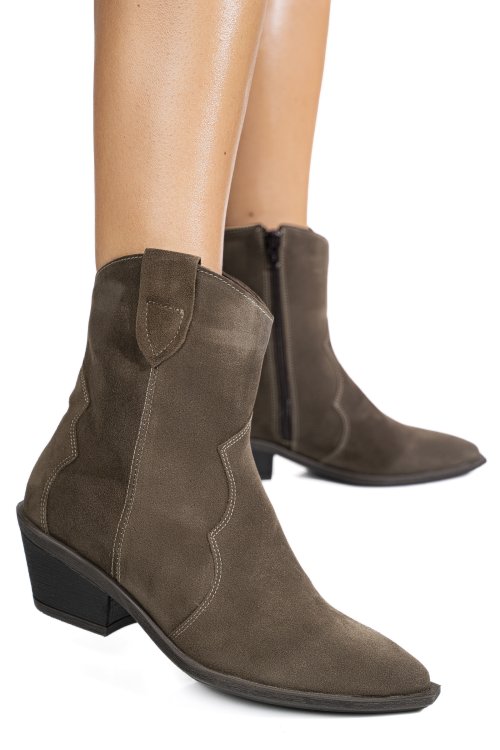 Khaki fordított bőr bakancs 4s7h87