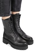 Fekete természetes bőr bakancs 5s7h2132500-a