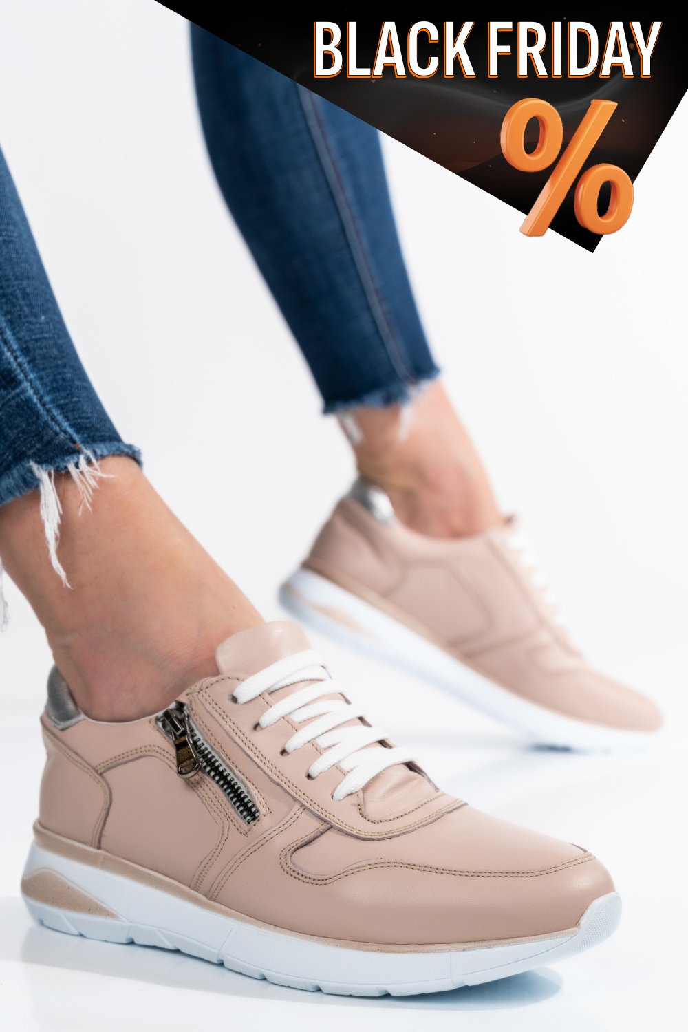 Rózsaszín természetes bőr sport cipők 2s7h31687np