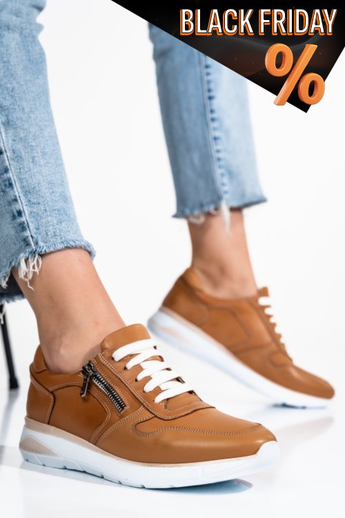 Barna természetes bőr sport cipők 2s7h31687np