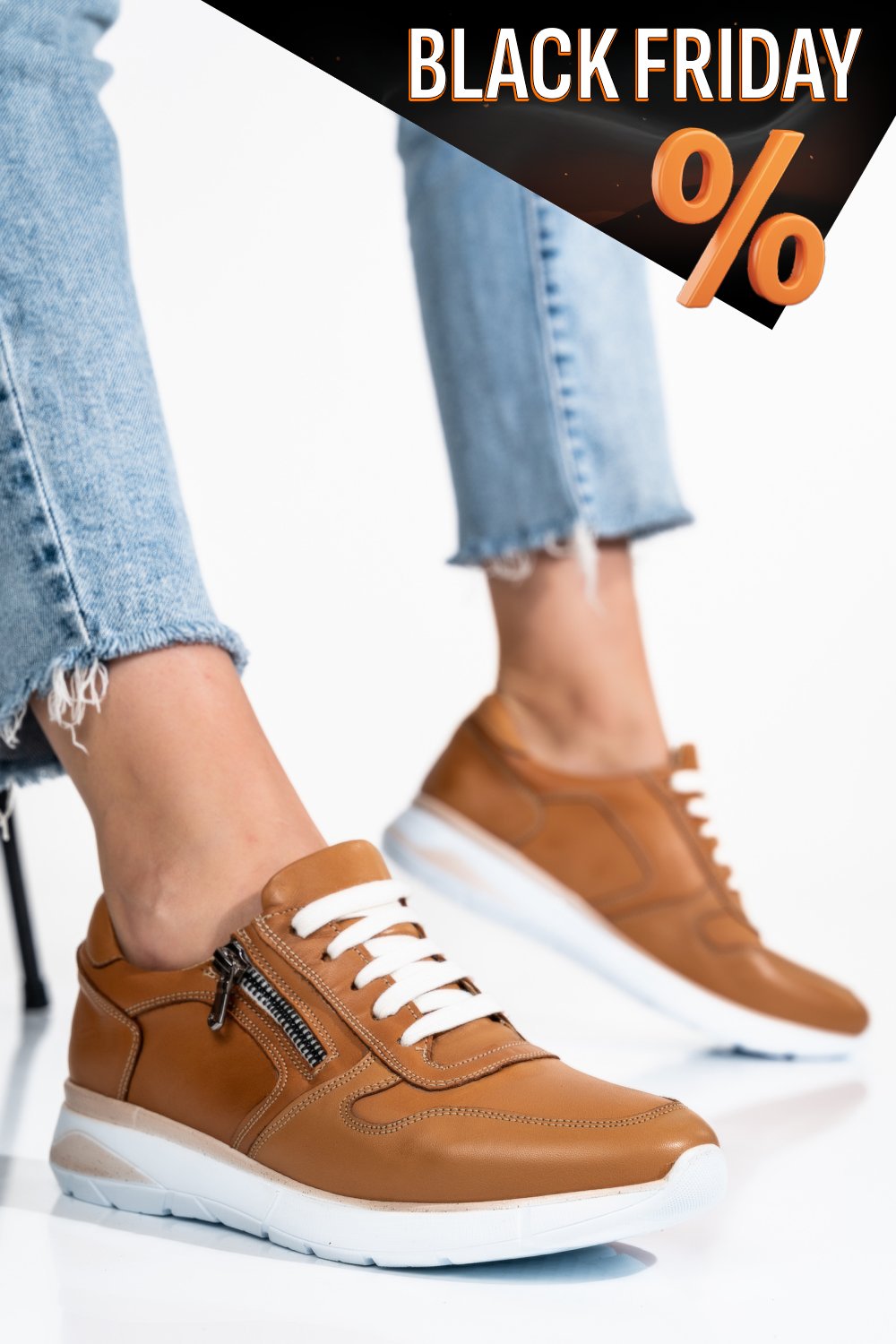 Barna természetes bőr sport cipők 2s7h31687np