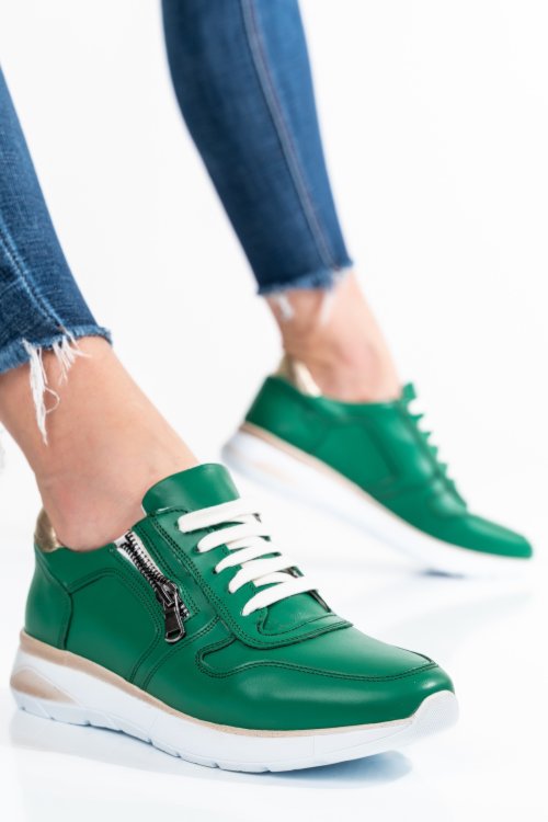 Zöld természetes bőr sport cipők 2s7h31687np