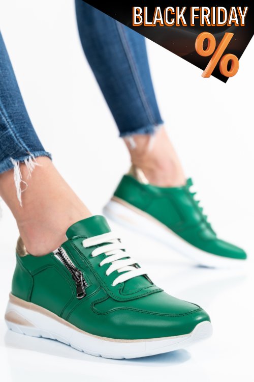 Zöld természetes bőr sport cipők 2s7h31687np