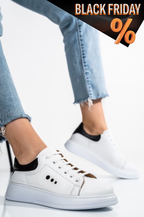 Fekete természetes bőr sport cipők bs7hgo-109